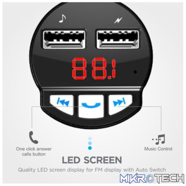 Wireless Car FM Transmitter + Charger - FM390 - Image 5